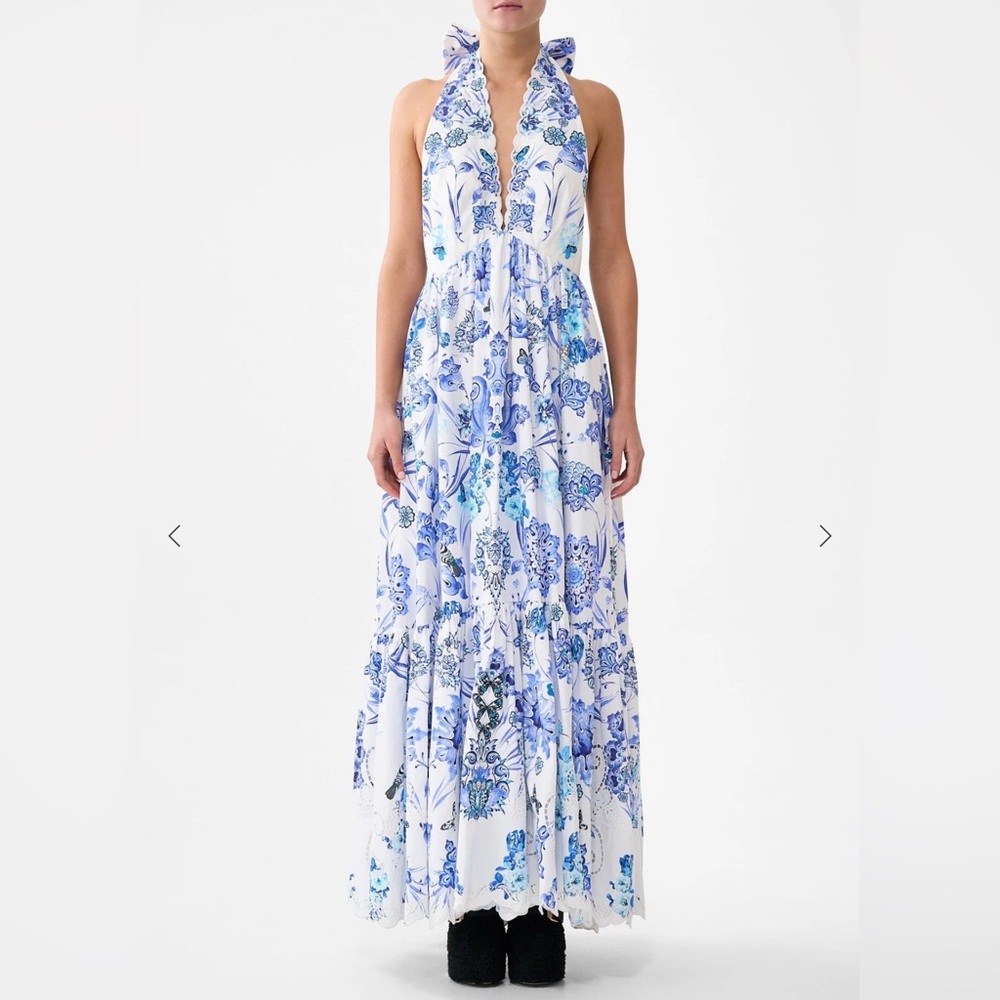 Camilla Ruffle Hem Halter Dress
All About That Lace Size Large Like New